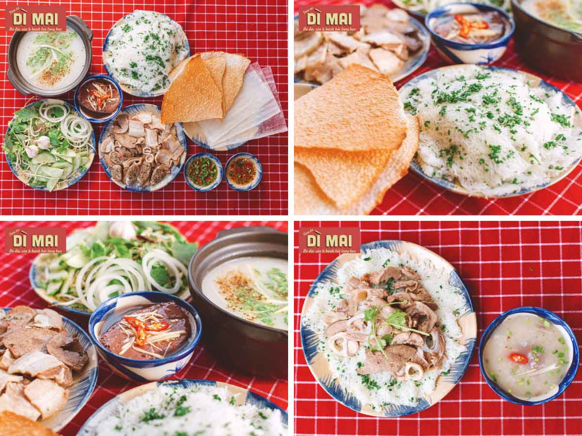 Bánh hỏi lòng heo, huyết chưng gia truyền (Ảnh quán Dì Mai)