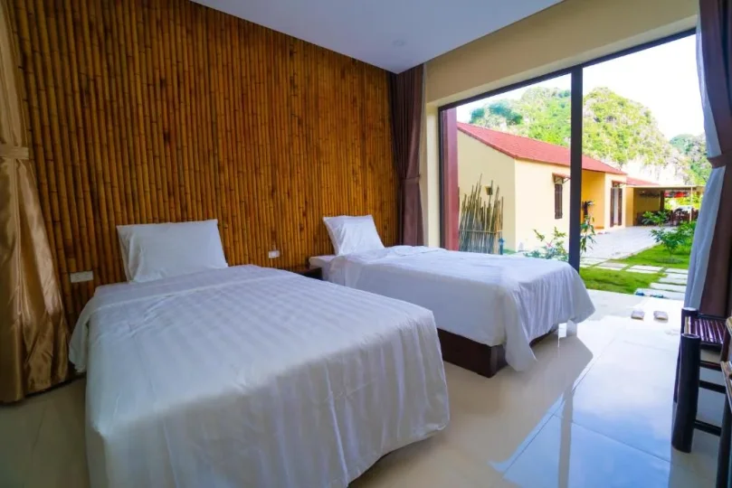 Khách sạn Tràng An Retreat Hotel Ninh Bình - Phòng 2 Giường Đơn Nhìn Ra Vườn