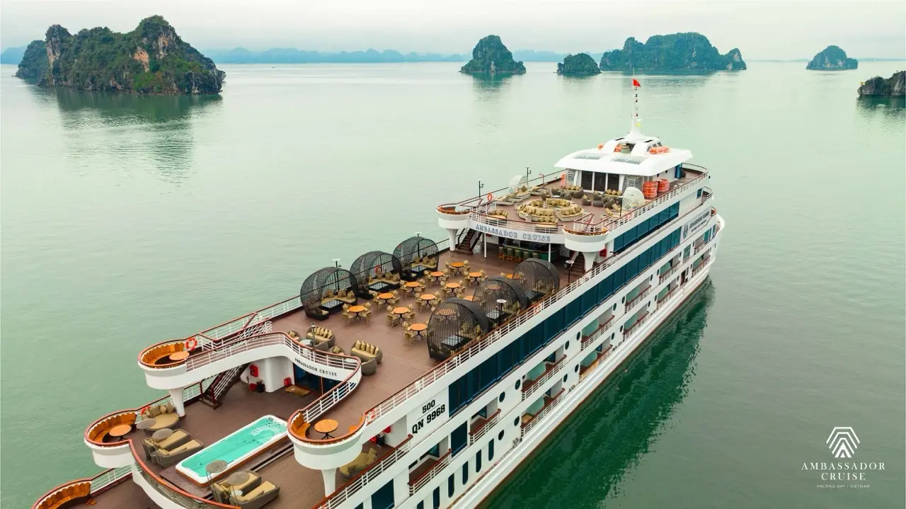 Combo du thuyền Ambassador 5 sao, khách sạn Hạ Long siêu lãng mạn 2 ngày 1 đêm